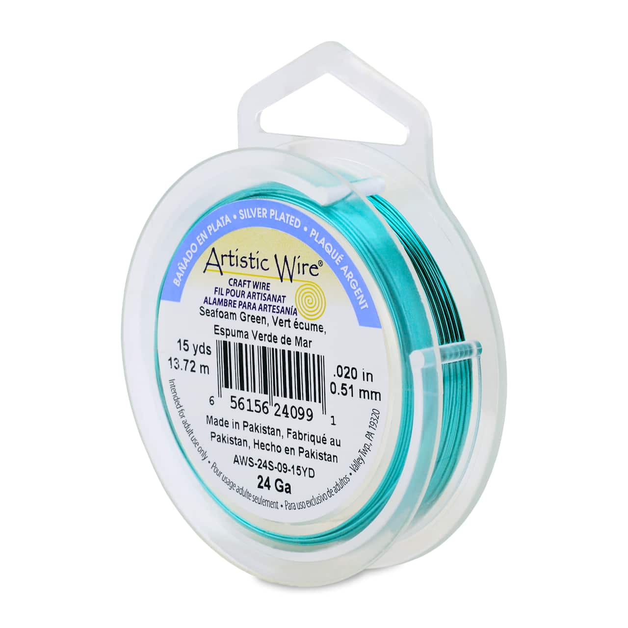 Artistic Wire® 24 Gauge Silver Plated Tarnish Resistant Colored Copper Craft Wire, 15yd.